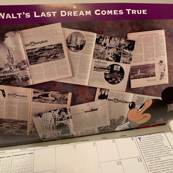 VINTAGE 1992 DISNEY WALL CALENDAR. - Picture 6 of 12